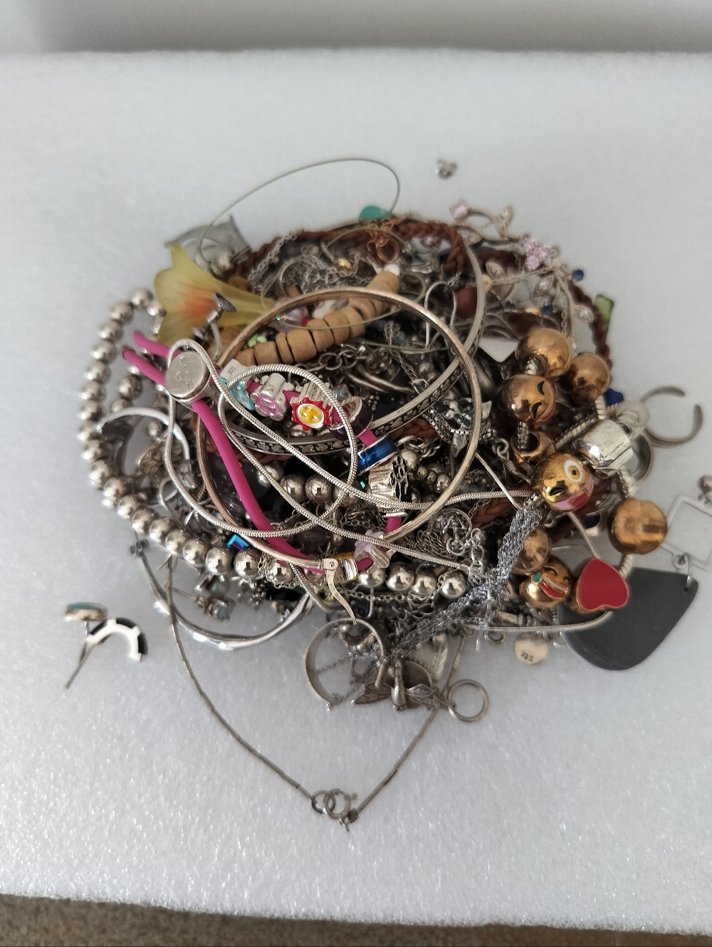 Lot For Scrap Sterling Silver W/ Stone (Untested)